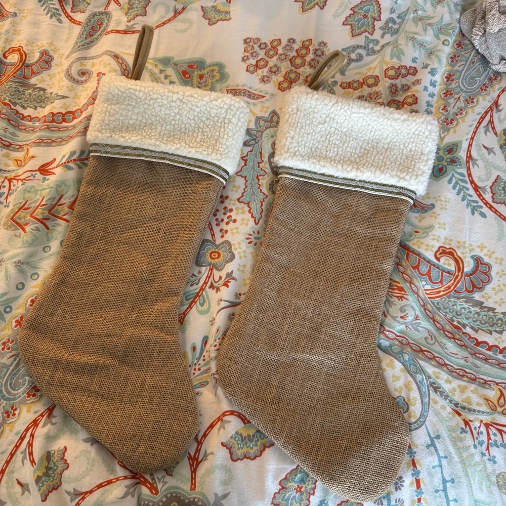 Jute Sherpa Christmas Stockings